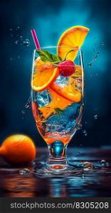 Colourful and Refreshing Cocktail. Generative AI. High quality illustration. Colourful and Refreshing Cocktail. Generative AI