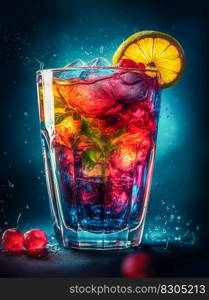 Colourful and Refreshing Cocktail. Generative AI. High quality illustration. Colourful and Refreshing Cocktail. Generative AI