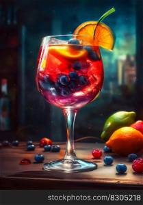 Colourful and Refreshing Cocktail. Generative AI. High quality illustration. Colourful and Refreshing Cocktail. Generative AI