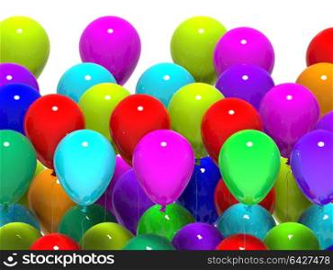 Colourful Balloons Showing Party Celebration Or Carnival