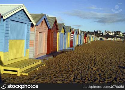 Colourful beach houses.