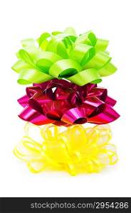 Colourful bows isolated on the white background