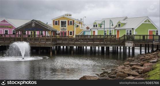 Colourful buildings in Spinnakers Landing, Summerside, Prince Edward Island, Canada