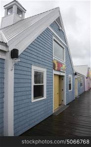 Colourful buildings in Spinnakers Landing, Summerside, Prince Edward Island, Canada