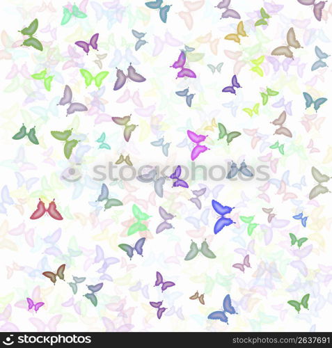 Colourful butterflies design on white background