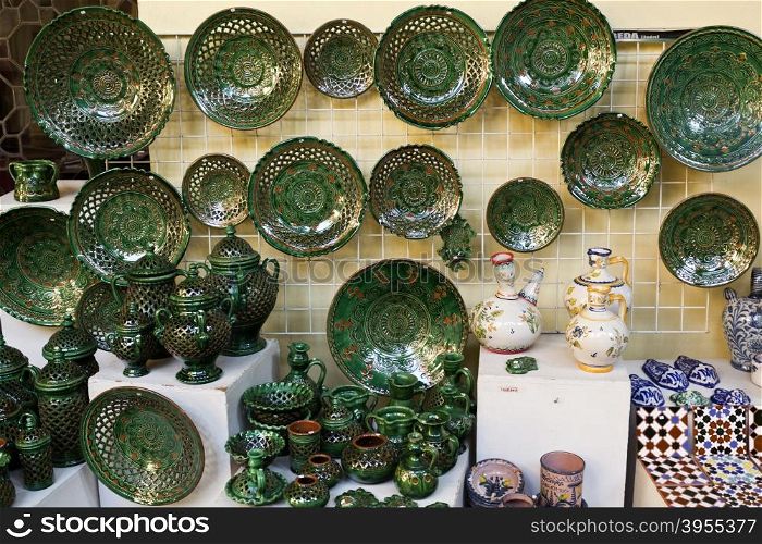 Colourful ceramic and pottery is one of the important craft products of Cordoba, Andalusia, Spain
