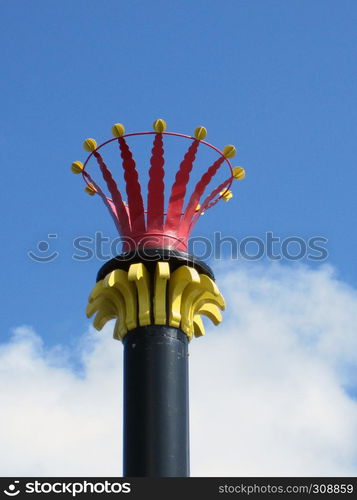 colourful chimney of steam boat