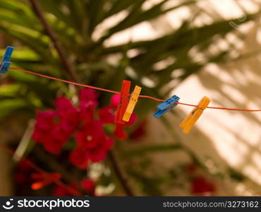 Colourful clothes pins in Rhodes Greece
