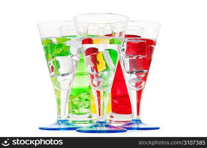 Colourful cocktail in glasses