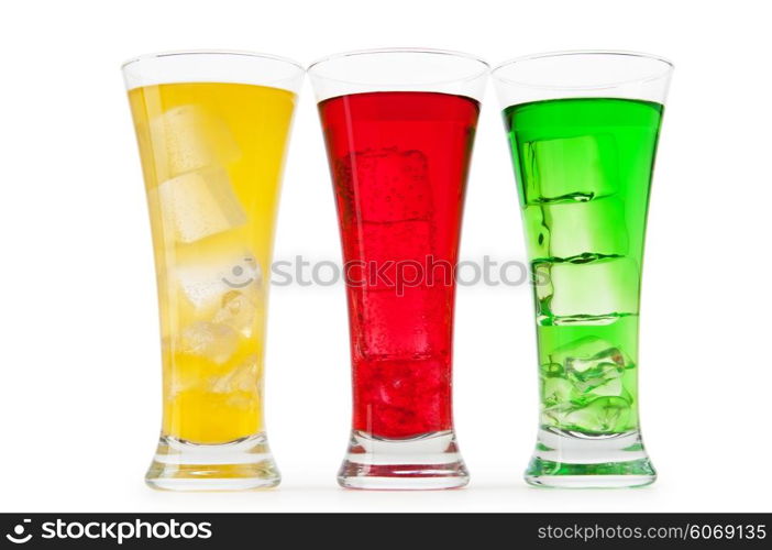 Colourful cocktail in glasses