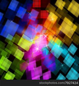 Colourful Cubes Background Showing Digital Art Or Design