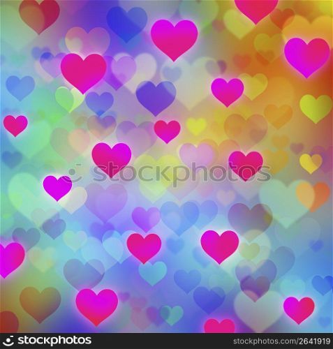 Colourful design with hearts