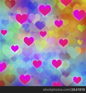 Colourful design with hearts
