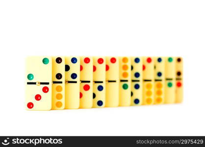 Colourful dominoes isolated on the white