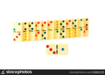 Colourful dominoes isolated on the white