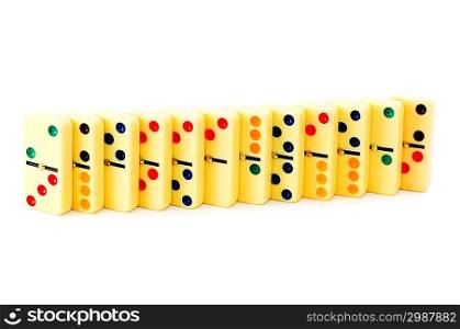 Colourful dominoes isolated on the white
