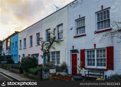 Colourful flats in Notting Hill neighbourhood of West London, England, UK. Colourful flats in Notting Hill neighbourhood of West London, England, UK.