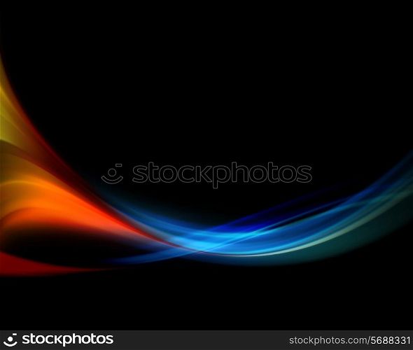 Colourful flowing lines on a black background