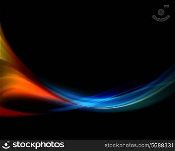 Colourful flowing lines on a black background