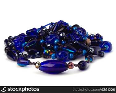 colourful glass beads on white