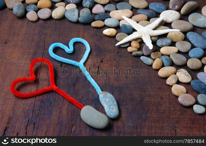 Colourful, harmony Valentine background, amazing style, heart on pebble , I love you message on stone, wooden, red color, Valentine day on Feb 14 is the day for couple, they give lovely gift for lover