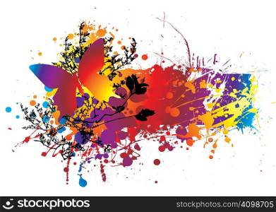 colourful ink splat natural background with room to add copy