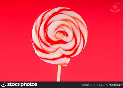 Colourful lollipop against the colourful background