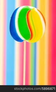 Colourful lollipop against the colourful background