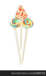 Colourful lollipop isolated on the white background