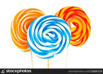 Colourful lollipop isolated on the white background