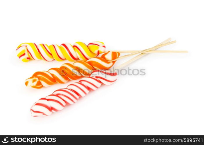 Colourful lollipop isolated on the white background