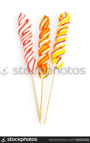 Colourful lollipop isolated on the white background