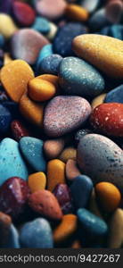 Colourful Pebble Rocks Background. Generative ai. High quality illustration. Colourful Pebble Rocks Background. Generative ai