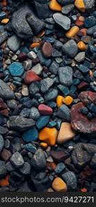 Colourful Pebble Rocks Background. Generative ai. High quality illustration. Colourful Pebble Rocks Background. Generative ai