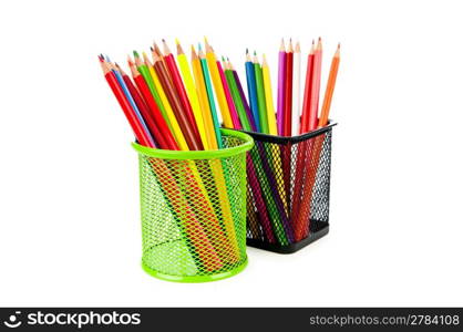 Colourful pencils isolated on the white