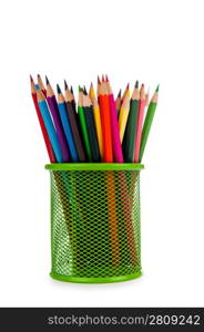 Colourful pencils isolated on the white