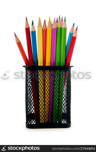 Colourful pencils isolated on white
