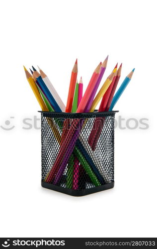 Colourful pencils isolated on white