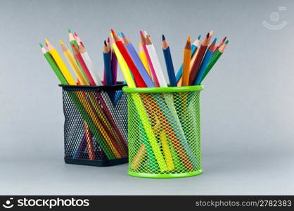 Colourful pencils on the background