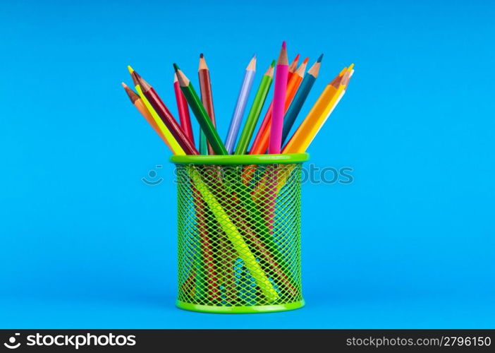 Colourful pencils on the background