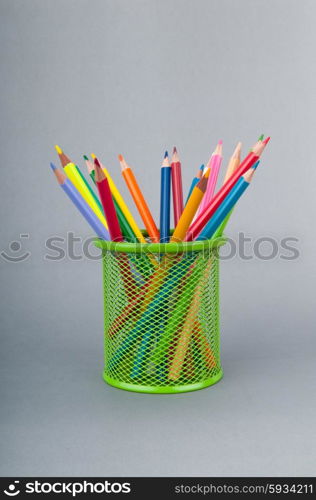 Colourful pencils on the background