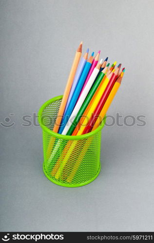 Colourful pencils on the background