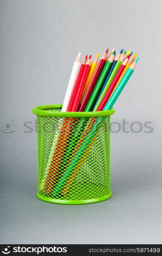 Colourful pencils on the background