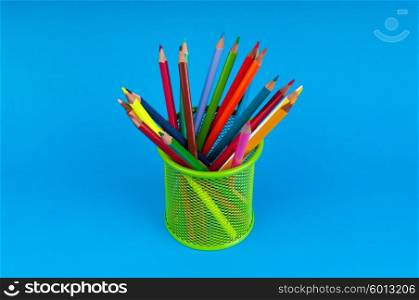 Colourful pencils on the background