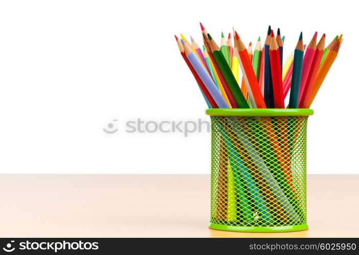 Colourful pencils on the background