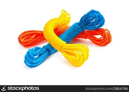 Colourful rope isolated on the white background
