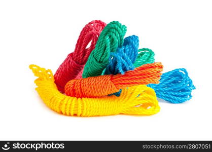 Colourful rope isolated on the white background