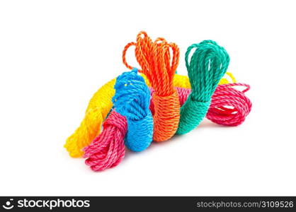 Colourful rope isolated on the white background