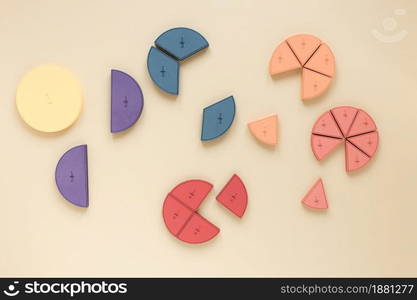 colourful statistical pie charts science fractions