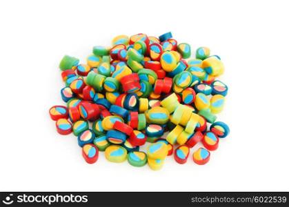 Colourful sweets isolated on the white background
